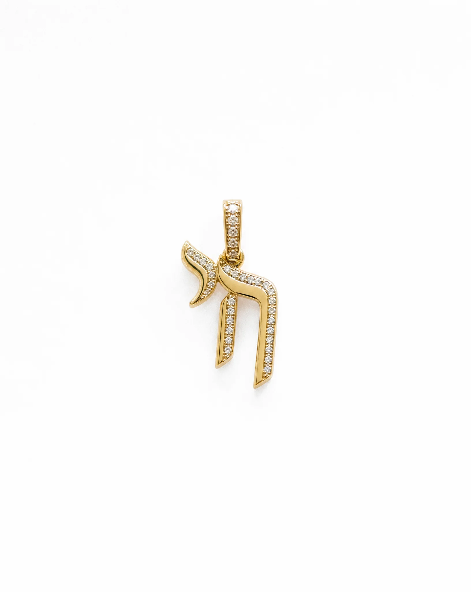 Diamond Pave Shadow Chai Small Charm 14K