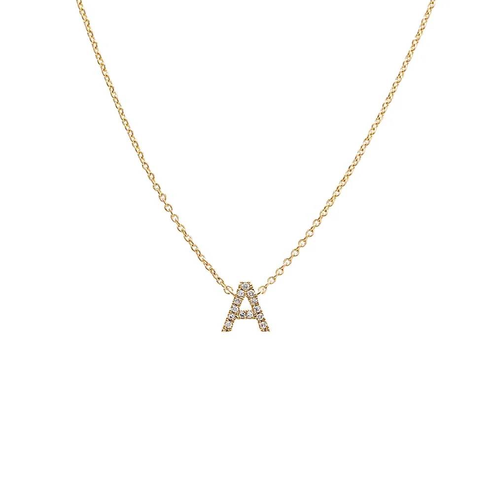 Diamond Initial Necklace 14K