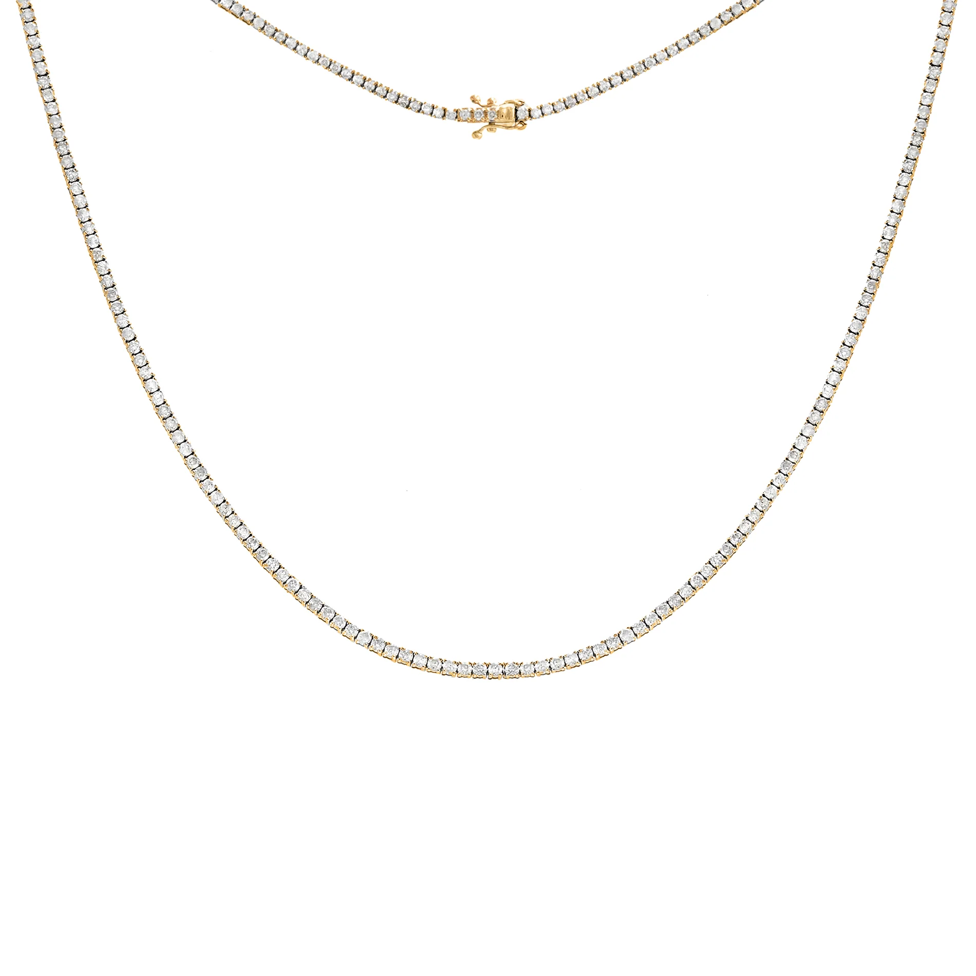 3 Carat Diamond Four Prong Tennis Necklace 14K