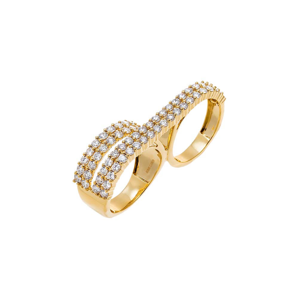 Lab Grown Diamond Double Finger Ring 14K