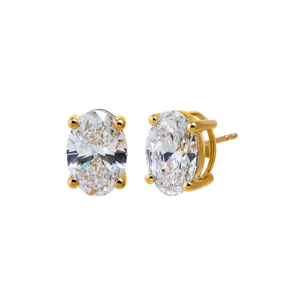 Lab Grown Diamond 4 Carat Oval Stud Earring