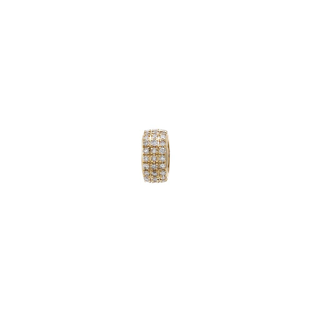 Diamond Wide Pave Rondelle Charm 14K