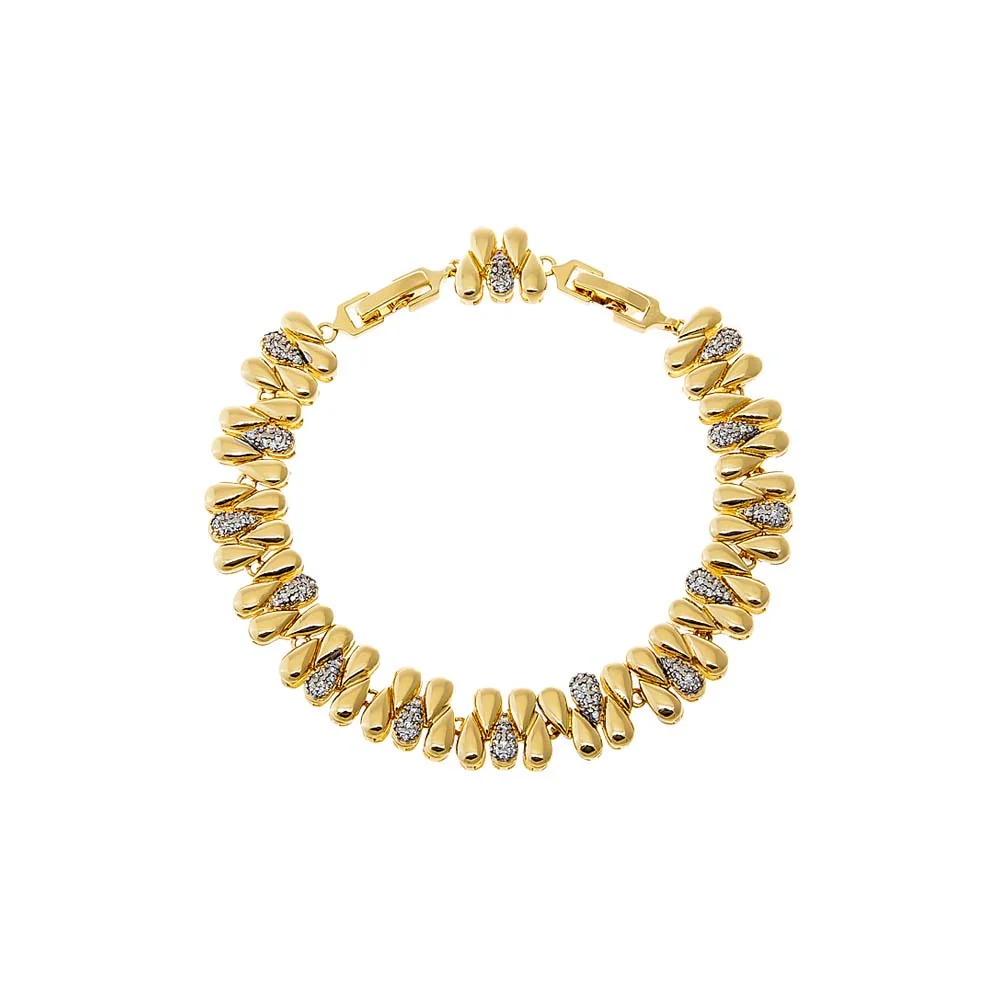 Pave Droplet Link Bracelet