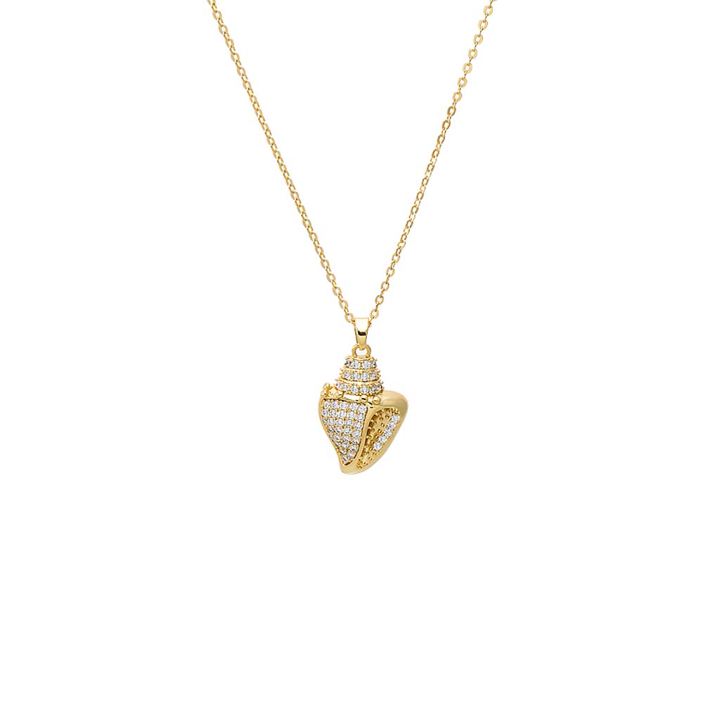 Pave Conch Pendant Necklace