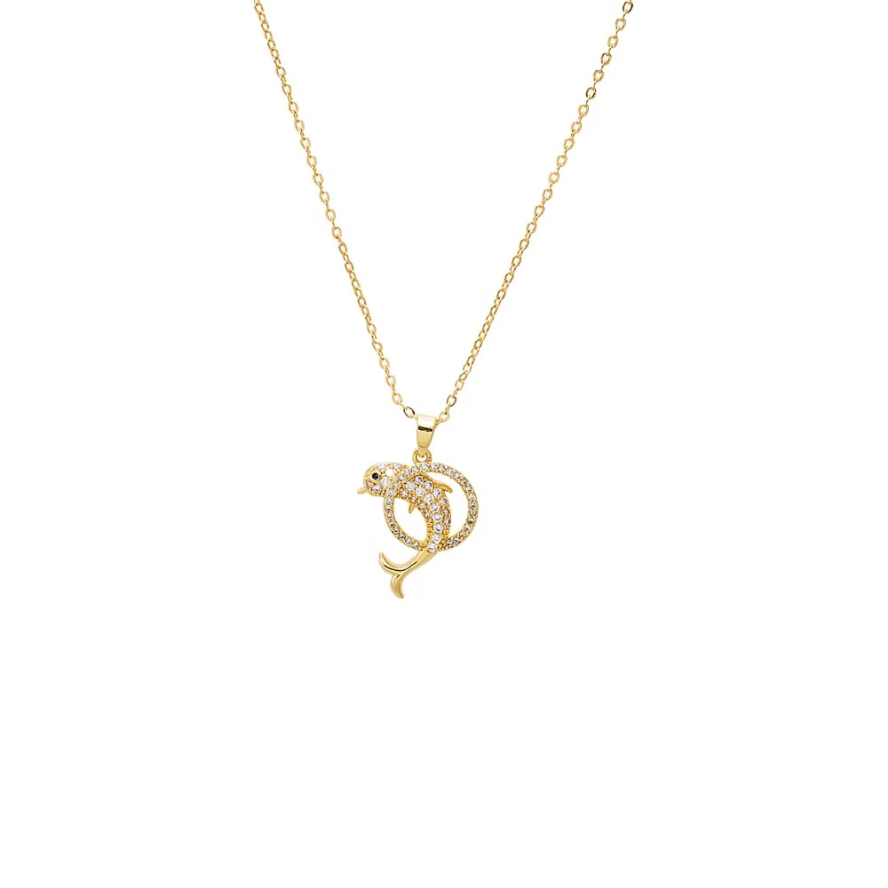 Pave Dolphin Pendant Necklace