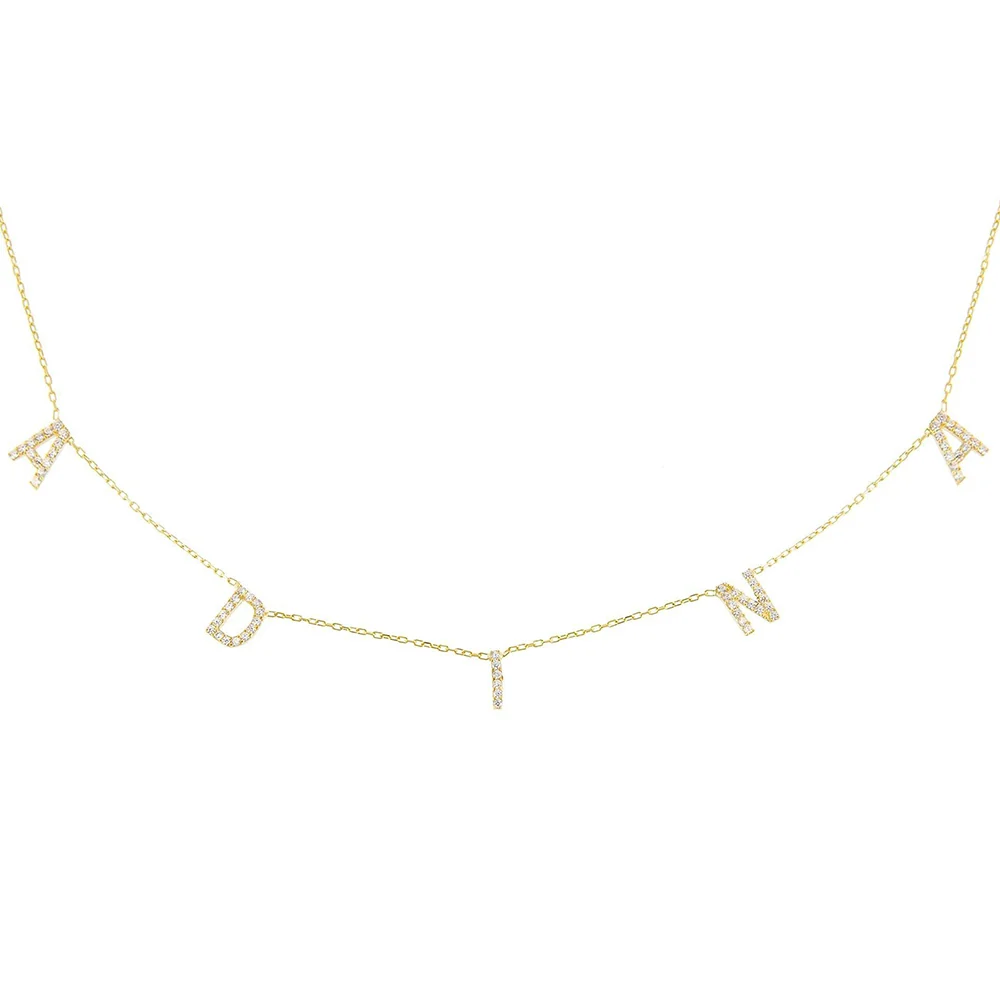 Pavé Block Name Necklace