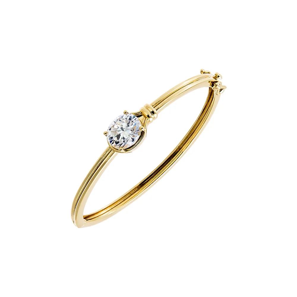 Moissanite Bezel Oval Center Stone Bangle