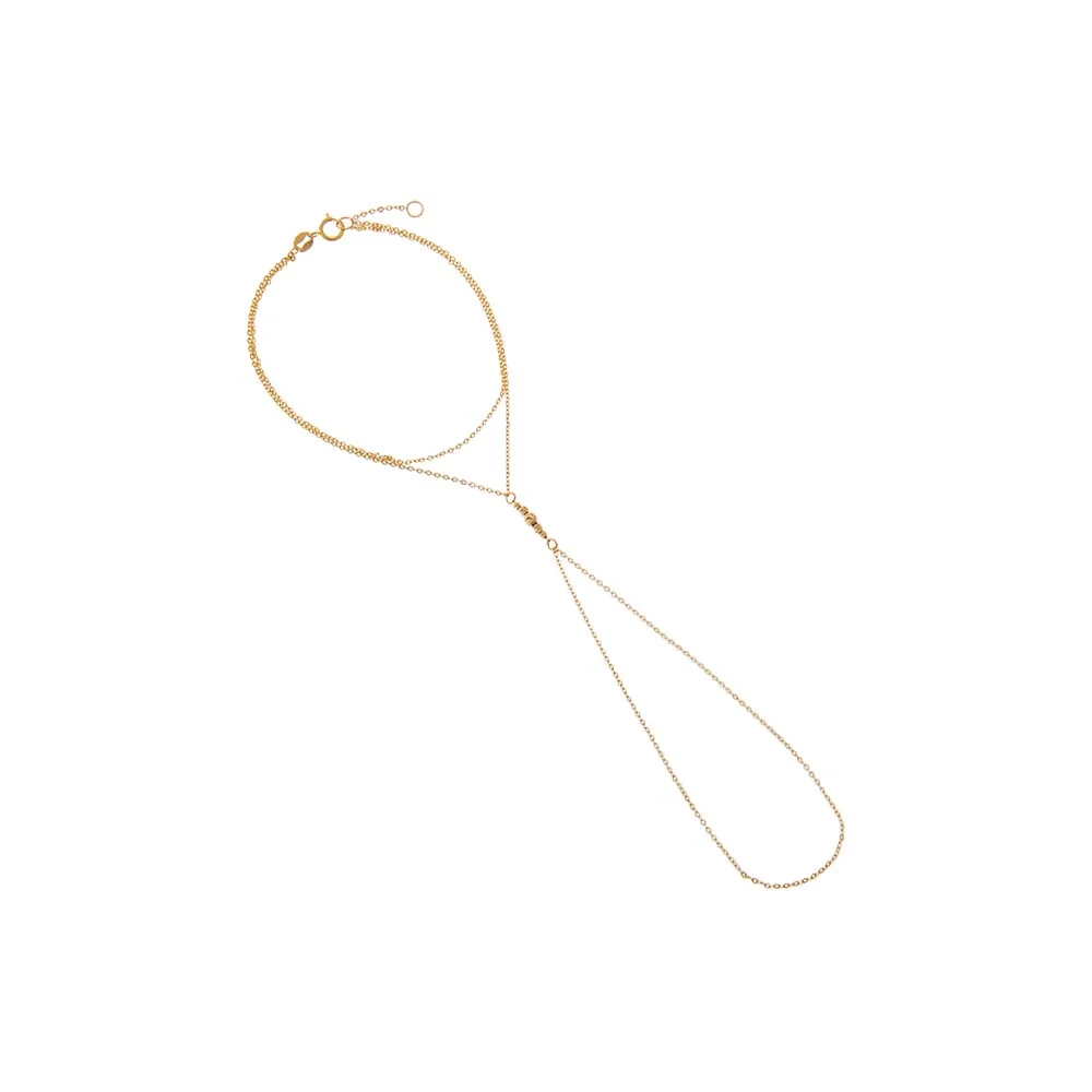 Ball Accent Cable Hand Chain 14K