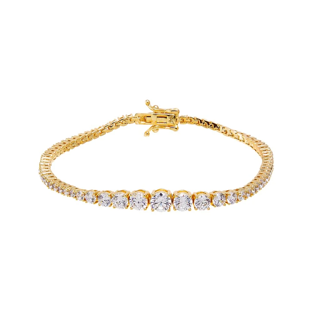 Center Graduated CZ Tennis Bracelet