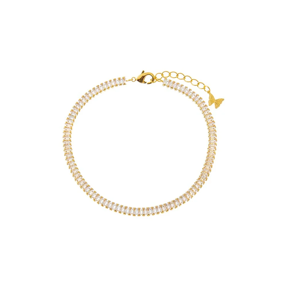 CZ Baguette All Around Tennis Bracelet