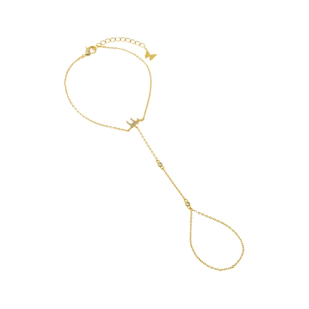 CZ Bezel Chai Hand Chain