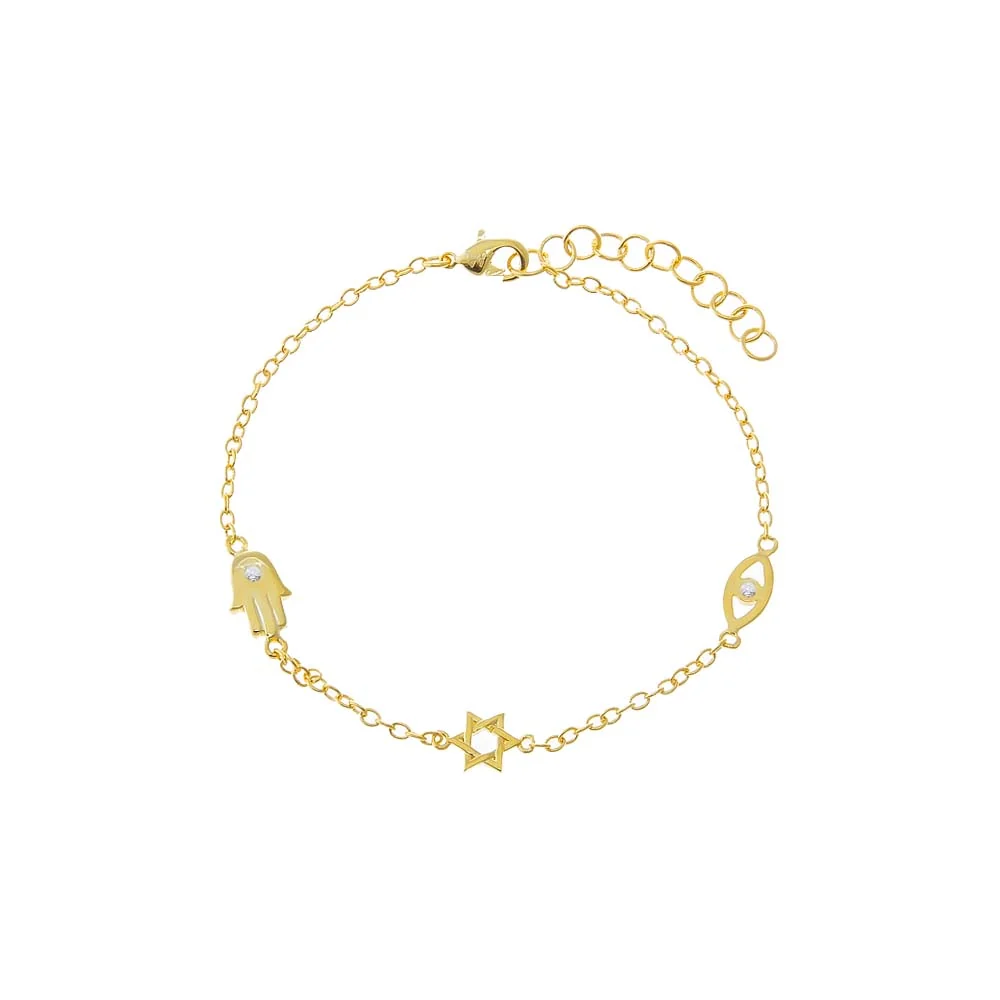 CZ Protection Symbol Charm Bracelet