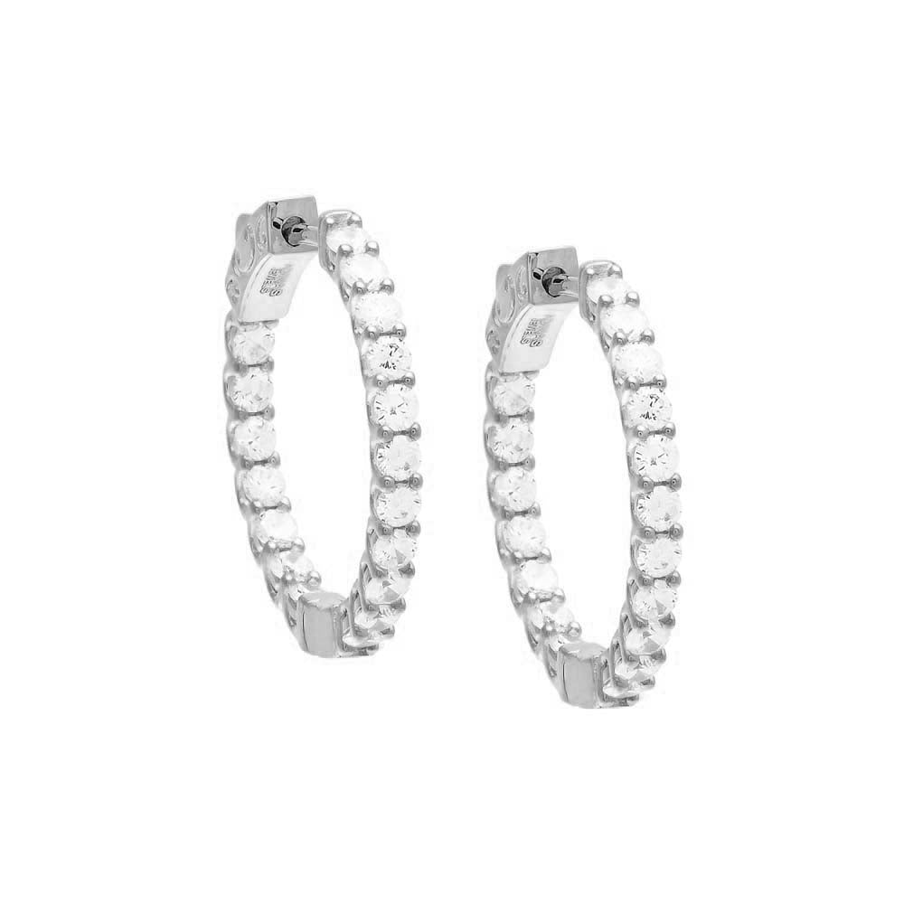 Moissanite Medium Inside Out Hoop Earring