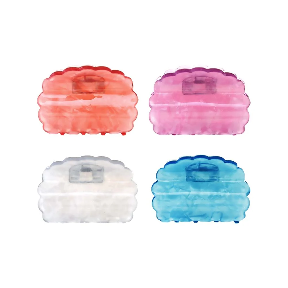 Translucent Scallop Edge Hair Clip Set