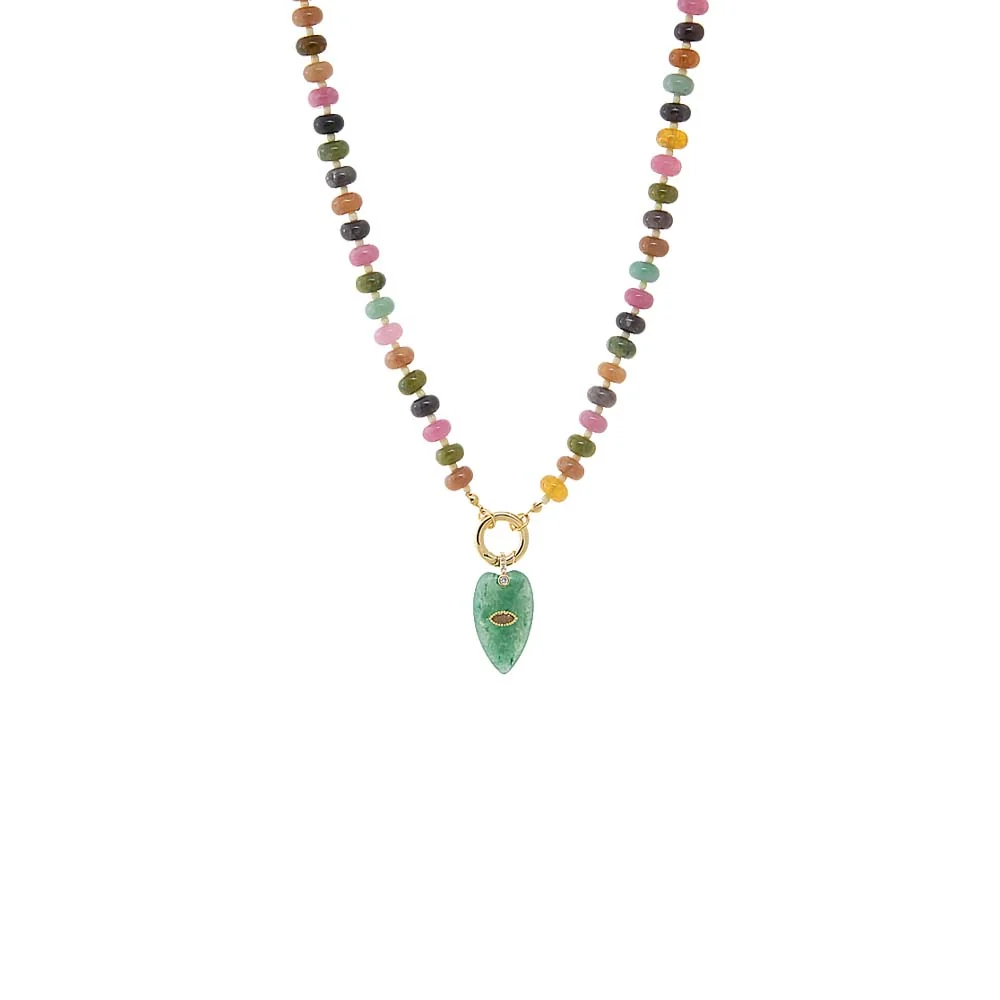 Earth Tone Beaded Clicker Necklace - Image 4