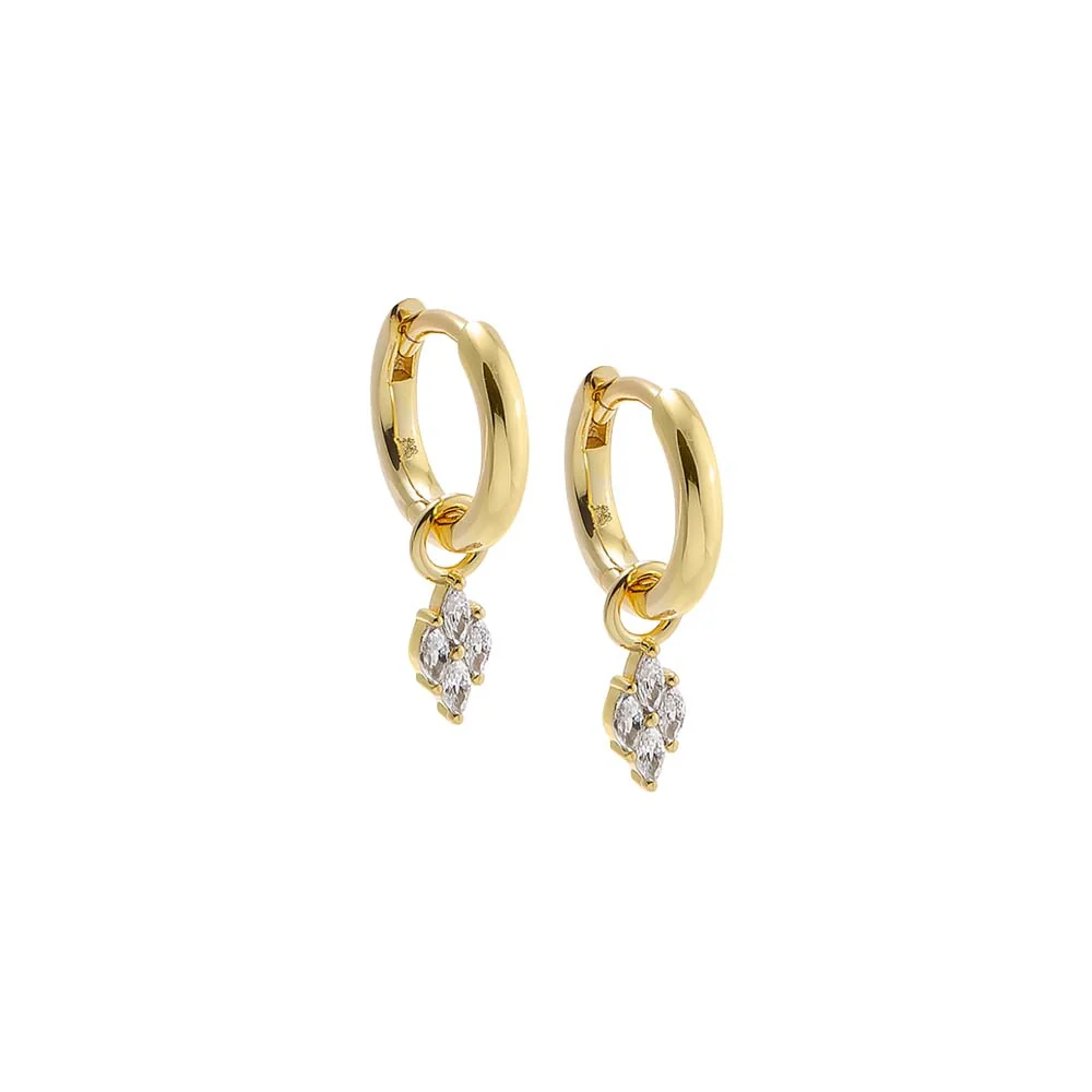 CZ Marquise Dangle Huggie Earring