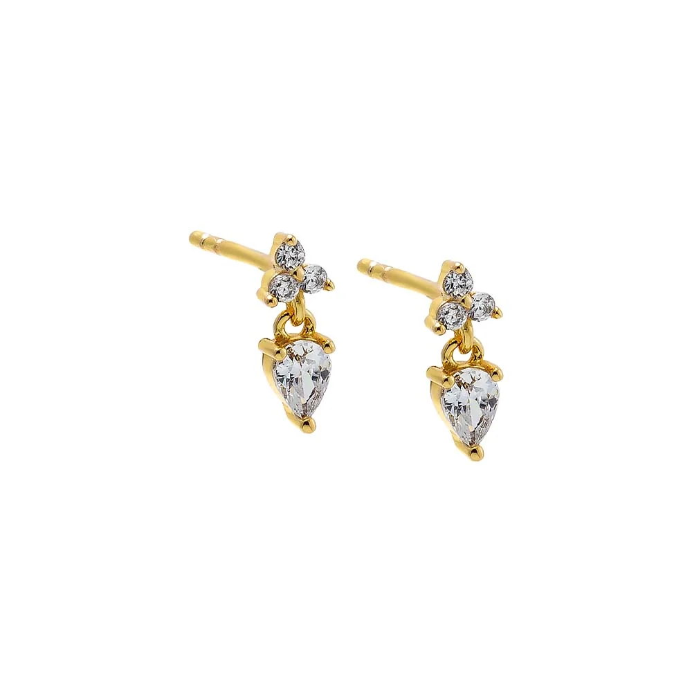 Trio Cluster X Pear Shaker Stud Earring