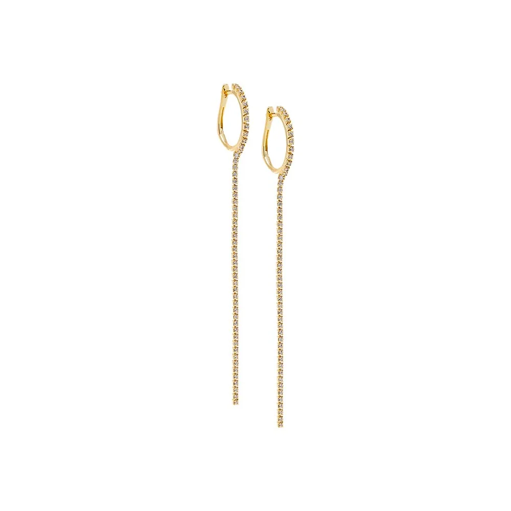 CZ Tennis Drop Huggie Earring