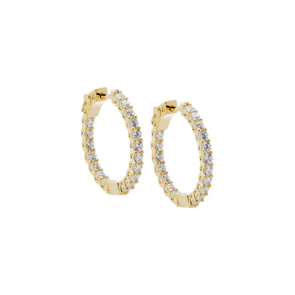 CZ Thin Round Hoop Earring