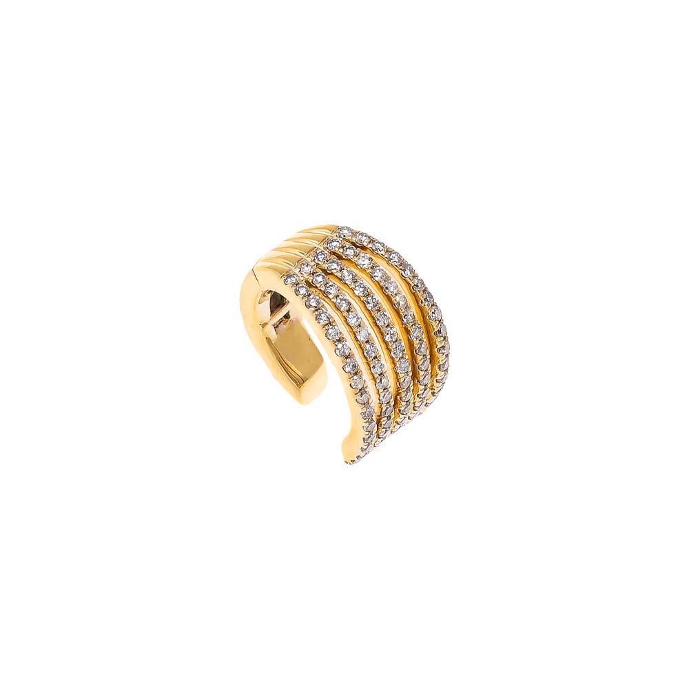 Diamond Pave Five Row Ear Cuff 14K