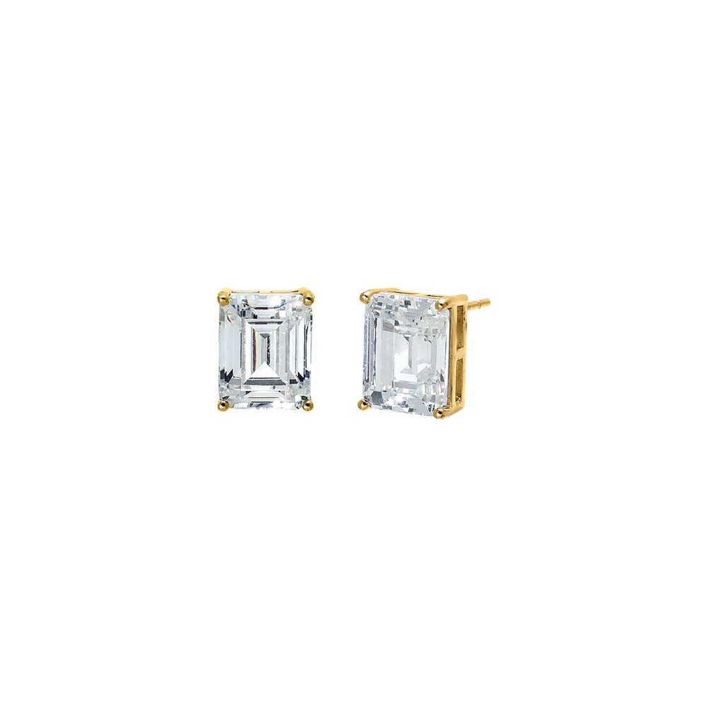 Moissanite Emerald Stud Earring