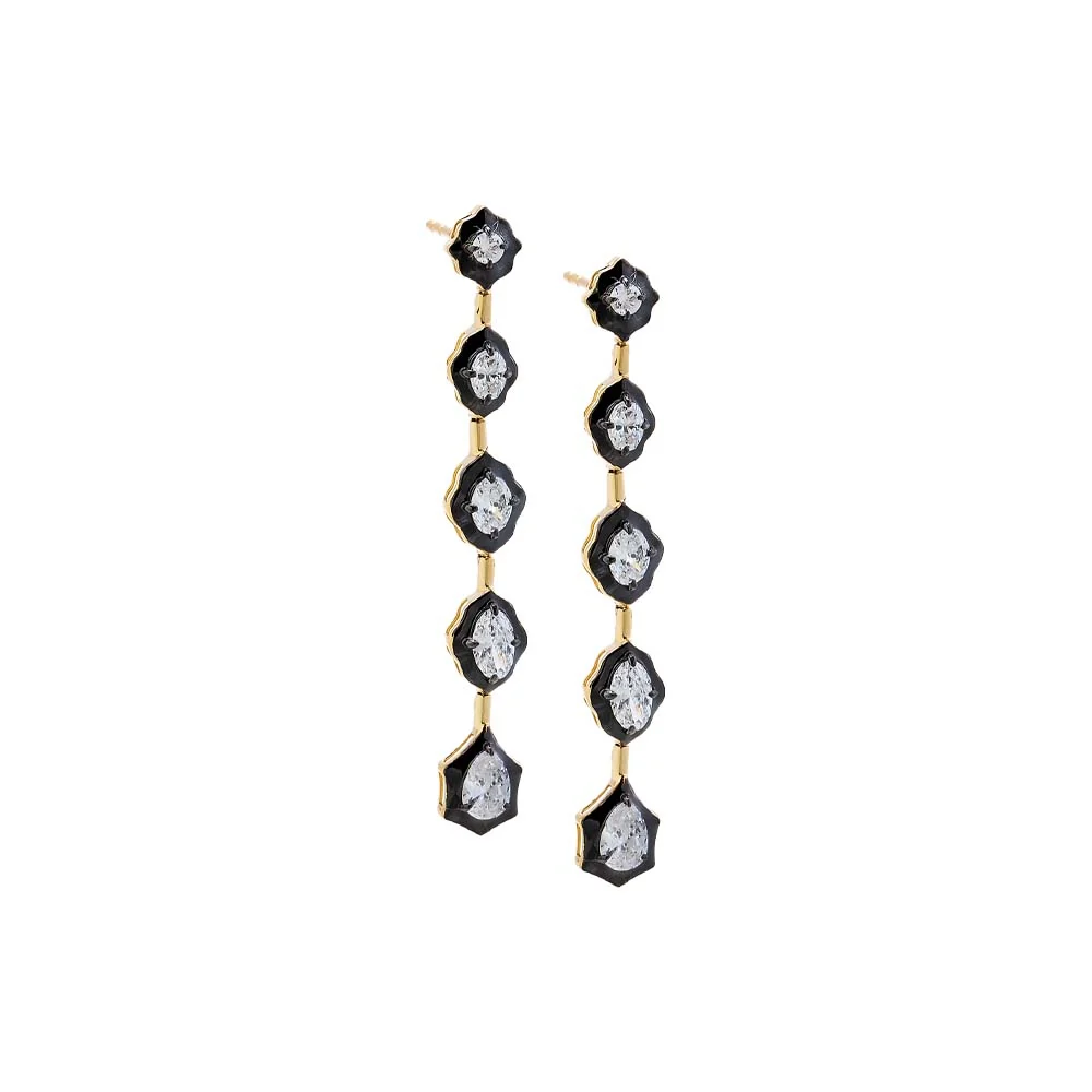 Lab Grown Diamond Multi Shape Fancy Drop Stud Earring 14K