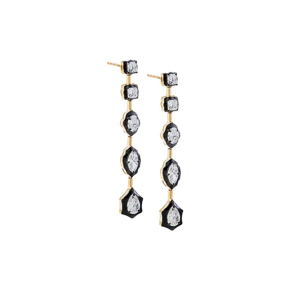 Lab Grown Diamond Princess/Oval/Marquise Fancy Drop Stud Earring 14K
