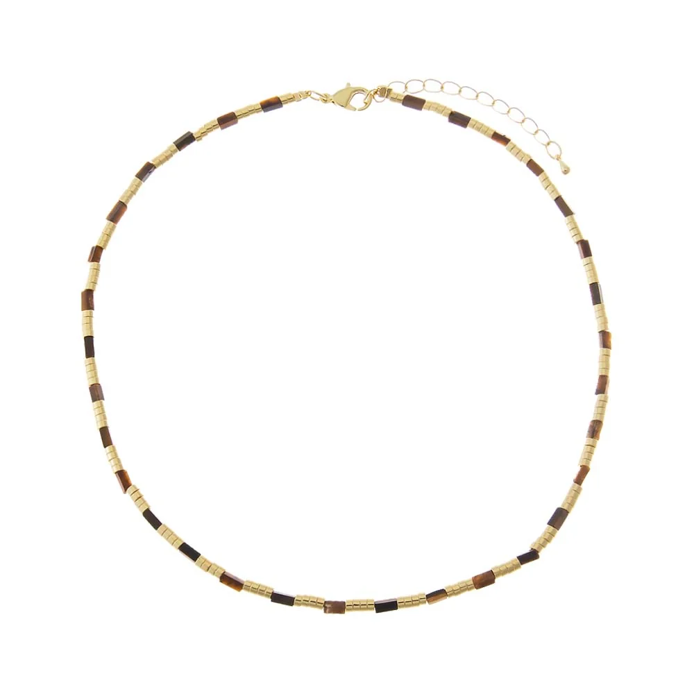 Golden Tiger Eye Gemstone Choker Necklace