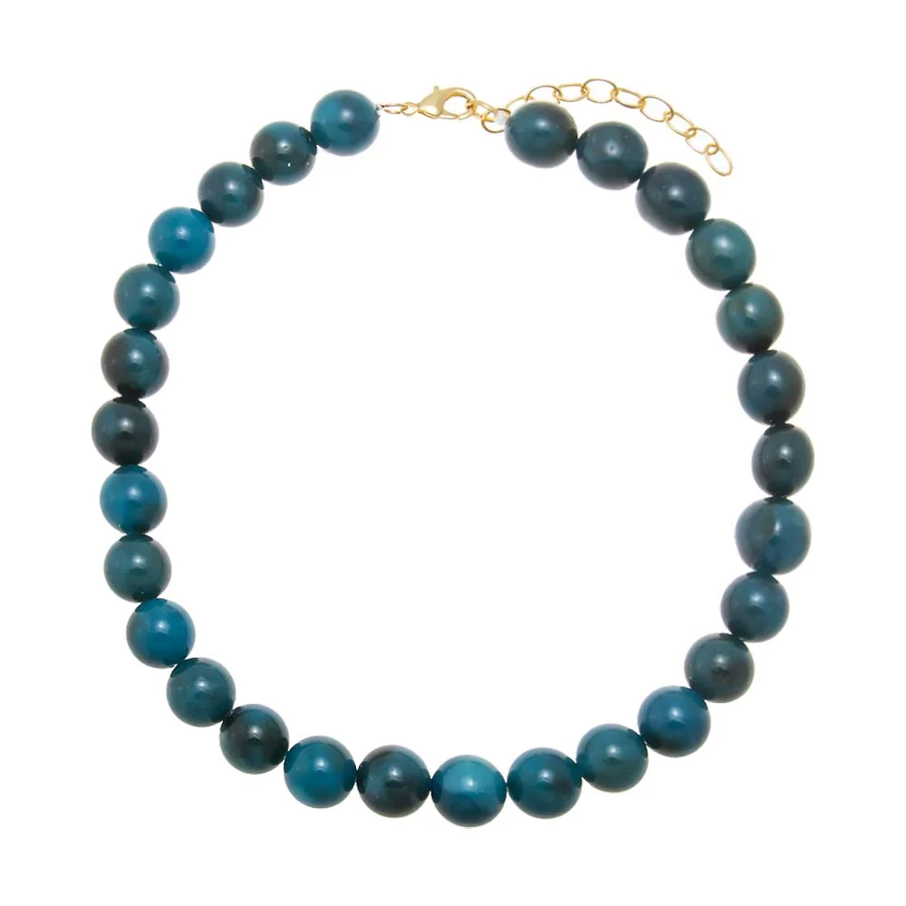 Apatite Quartz Natural Stone Ball Chain Necklace