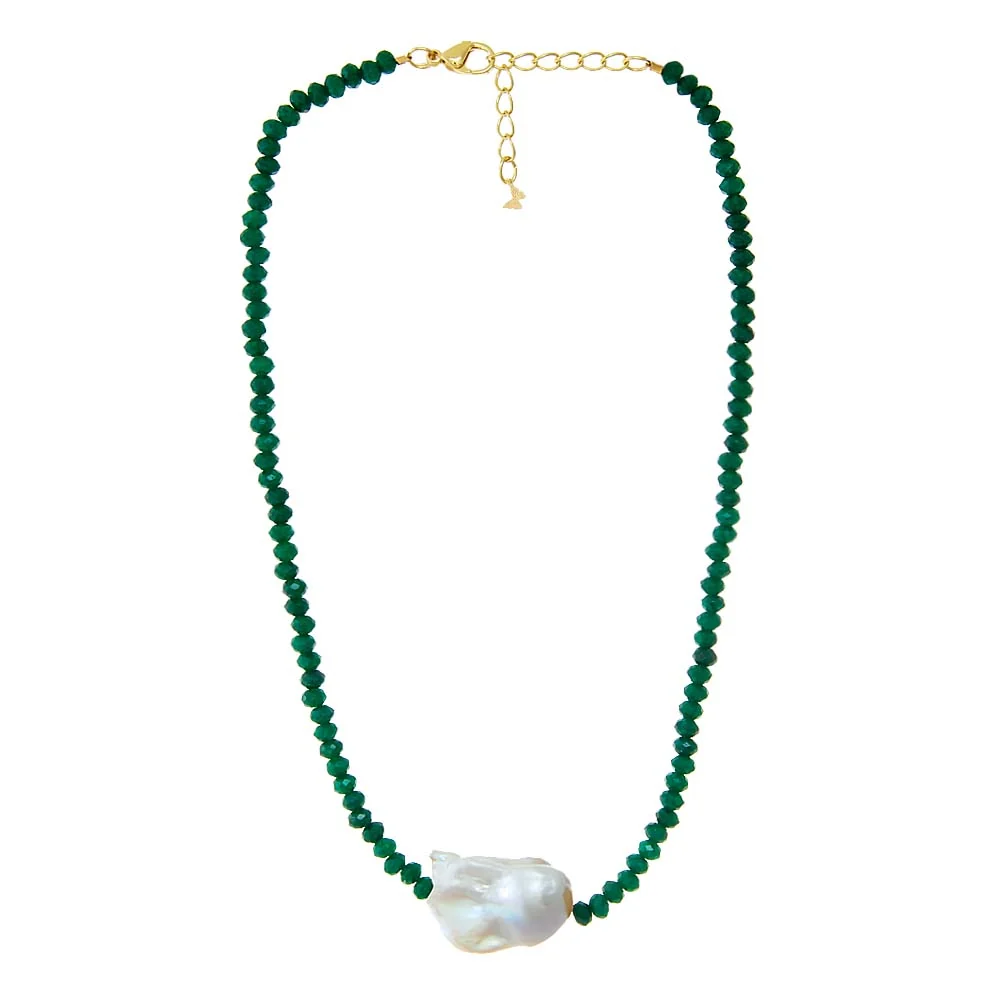 Colored Bead Chain Pearl Choker