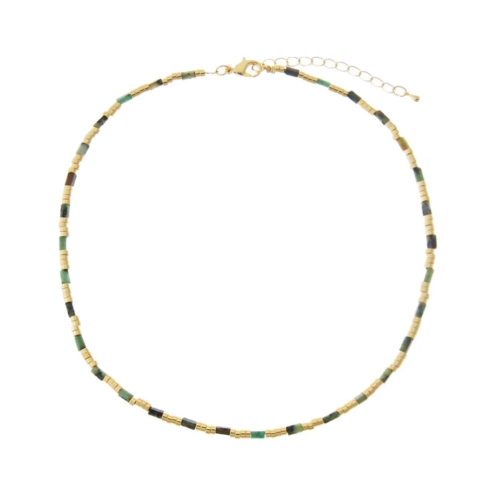 Golden Forest Gemstone Choker Necklace