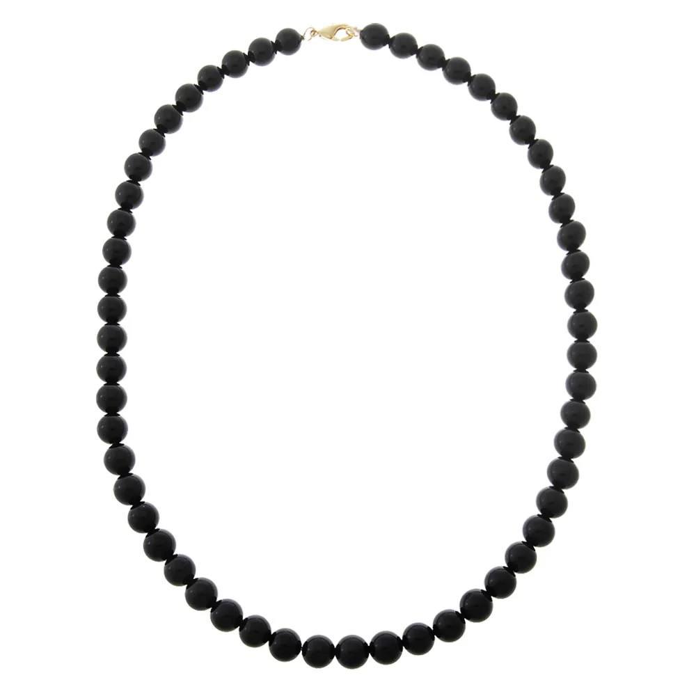 Onyx Natural Stone Ball Chain Necklace 10MM