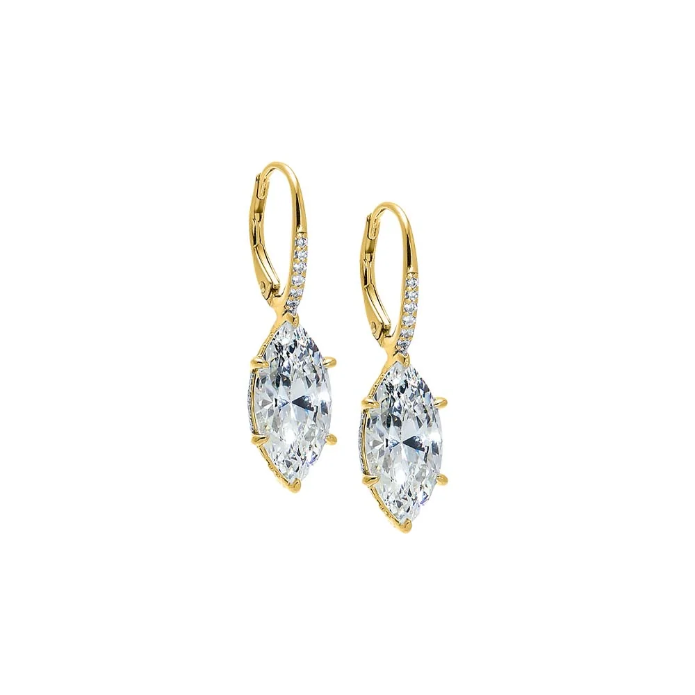 Dangling Marquise Drop Huggie Earring