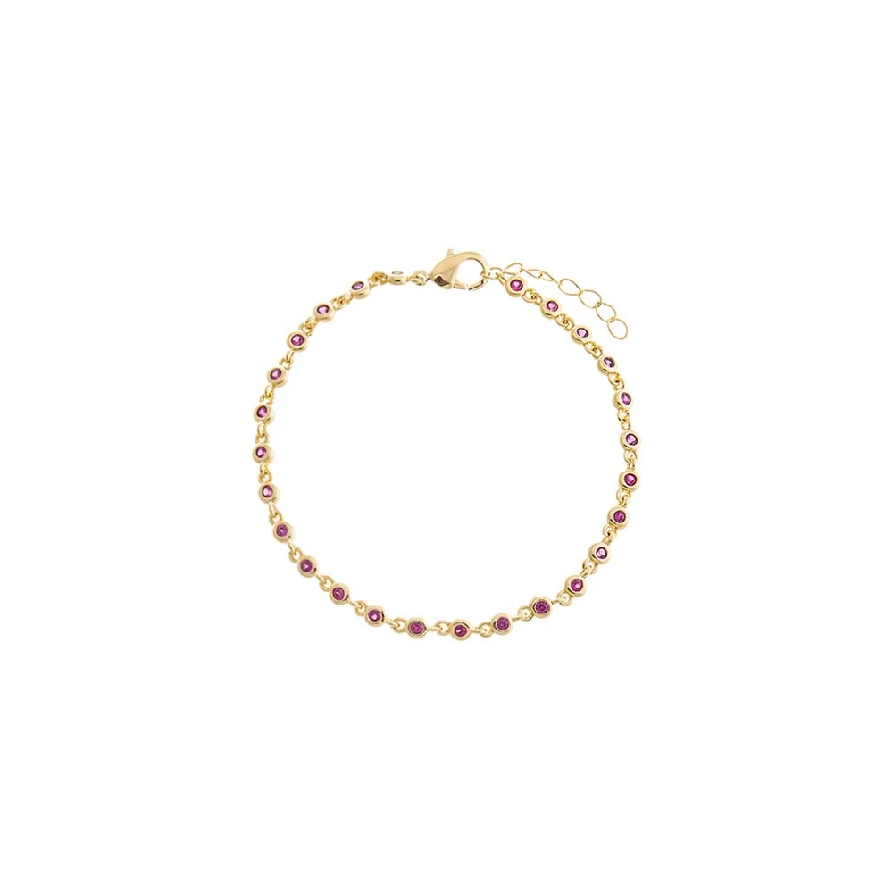 CZ Colored Bezel Set Tennis Bracelet