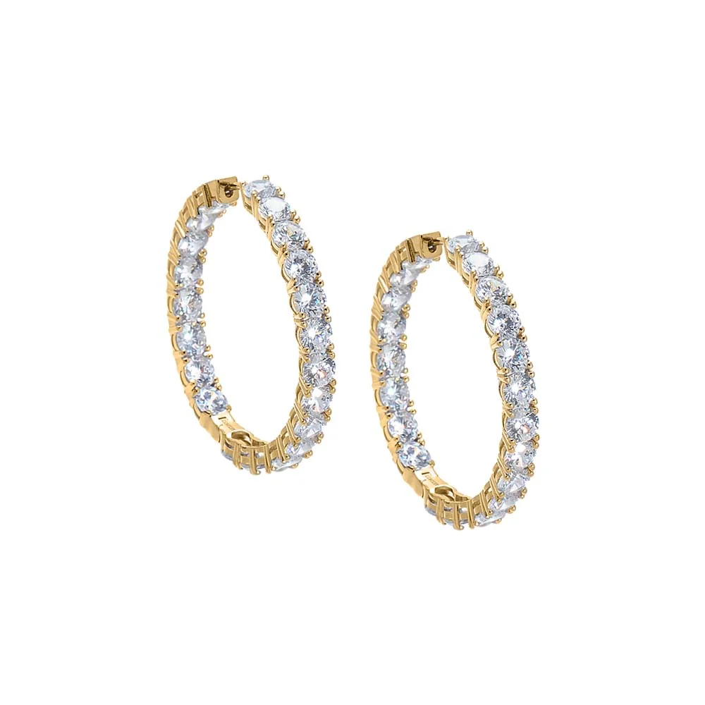 Moissanite Inside Out Hoop Earring