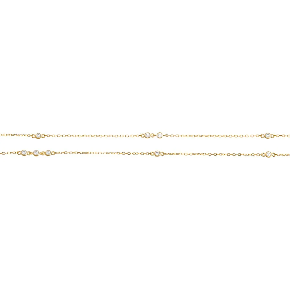 CZ Bezel Station Belly Chain