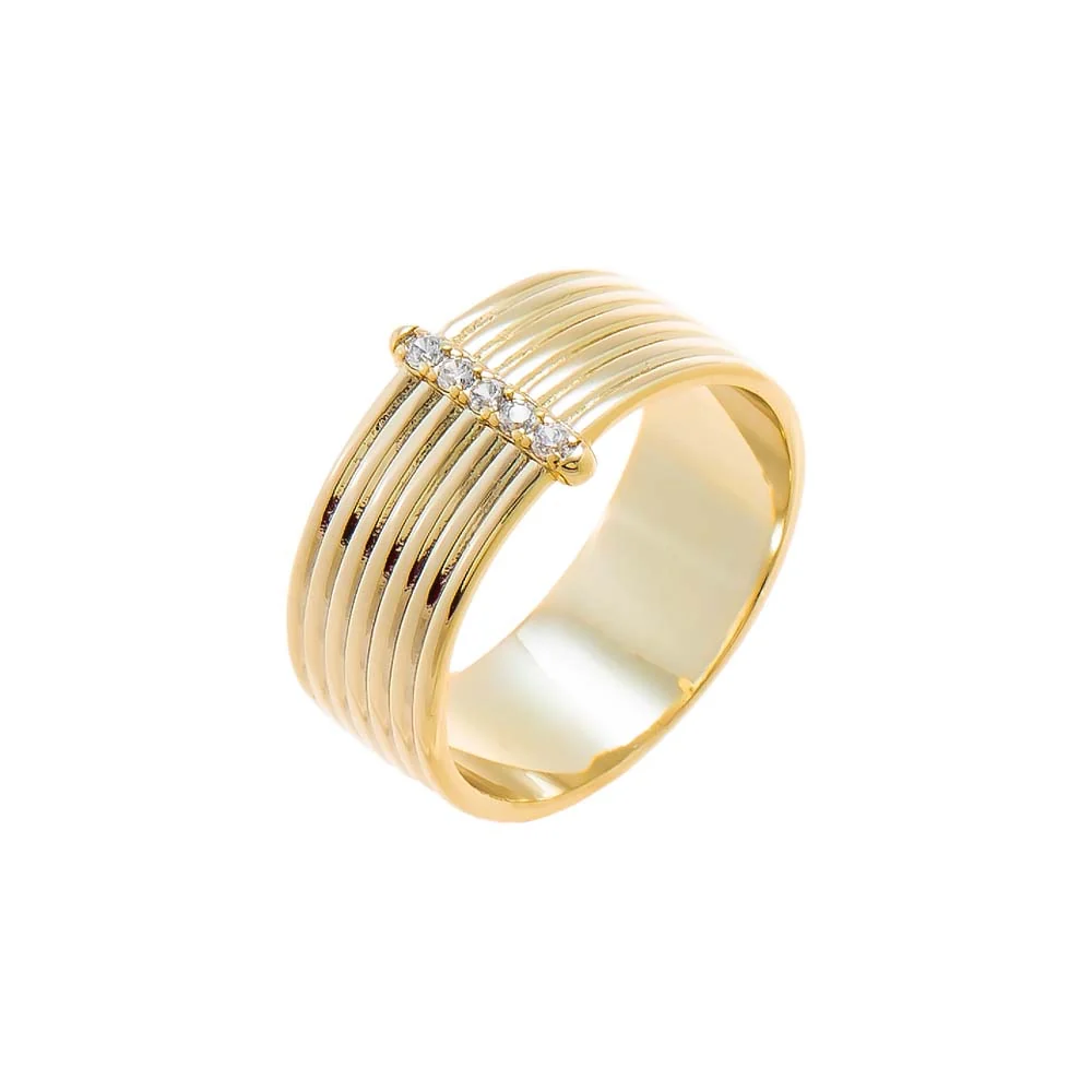 CZ Multi-Row Ribbed Wide Band