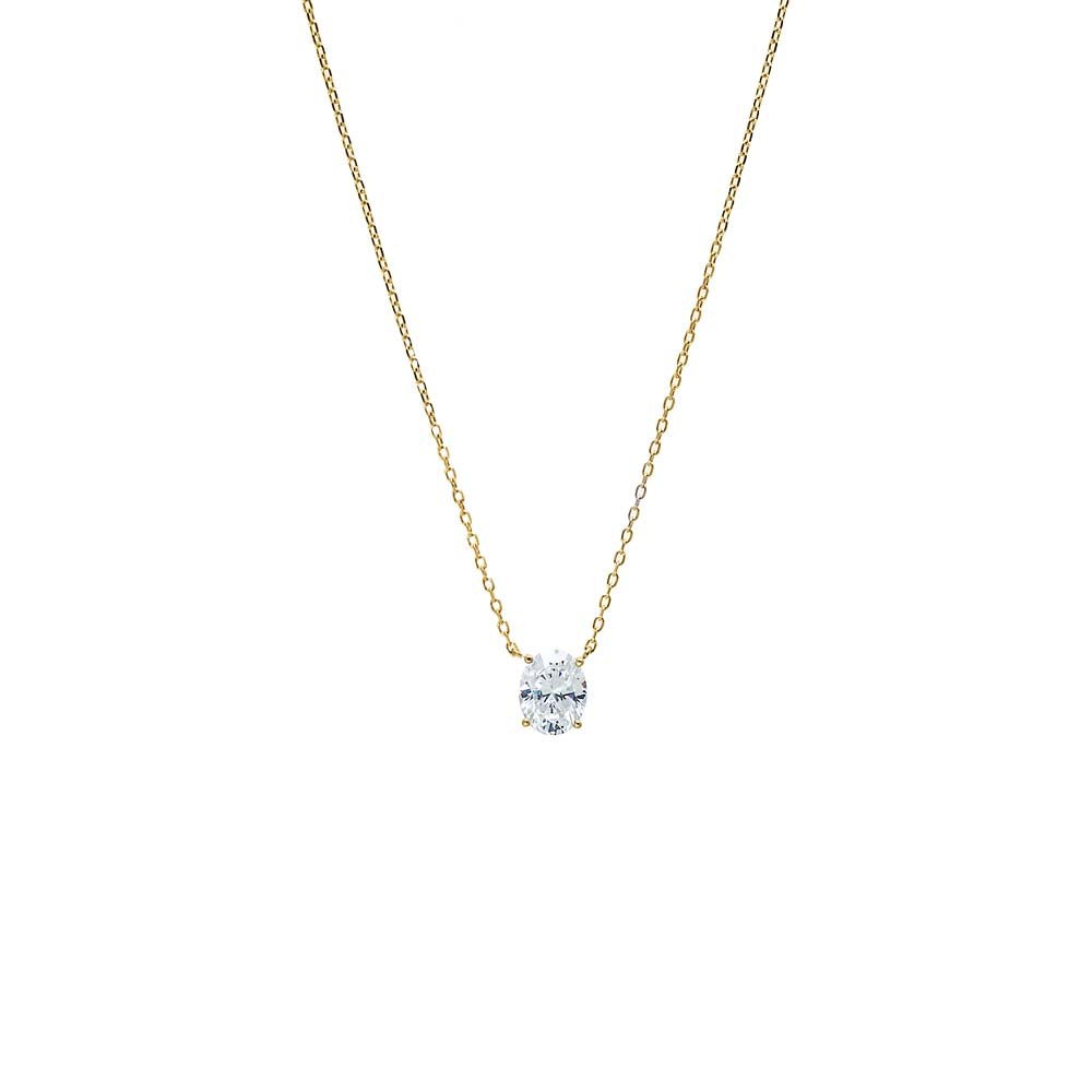 Moissanite Oval Pendant Necklace