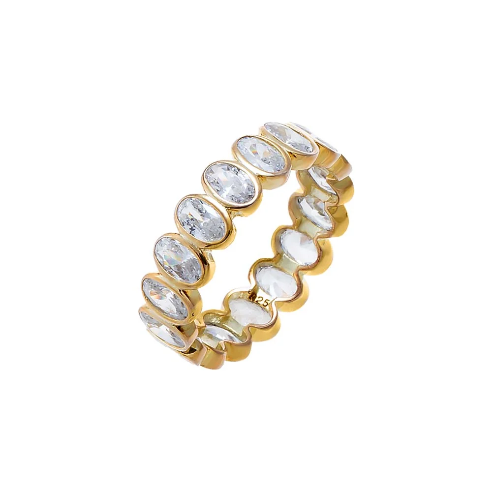 Bezel Set Oval CZ Eternity Ring