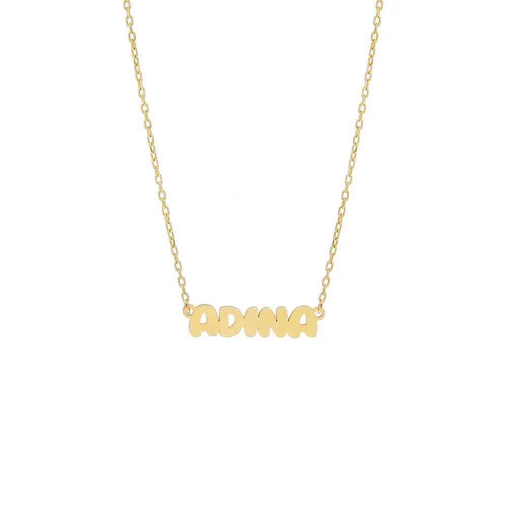 Flat Bubble Name Necklace
