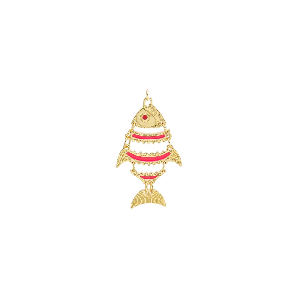 Colored Enamel Moving Fish Charm