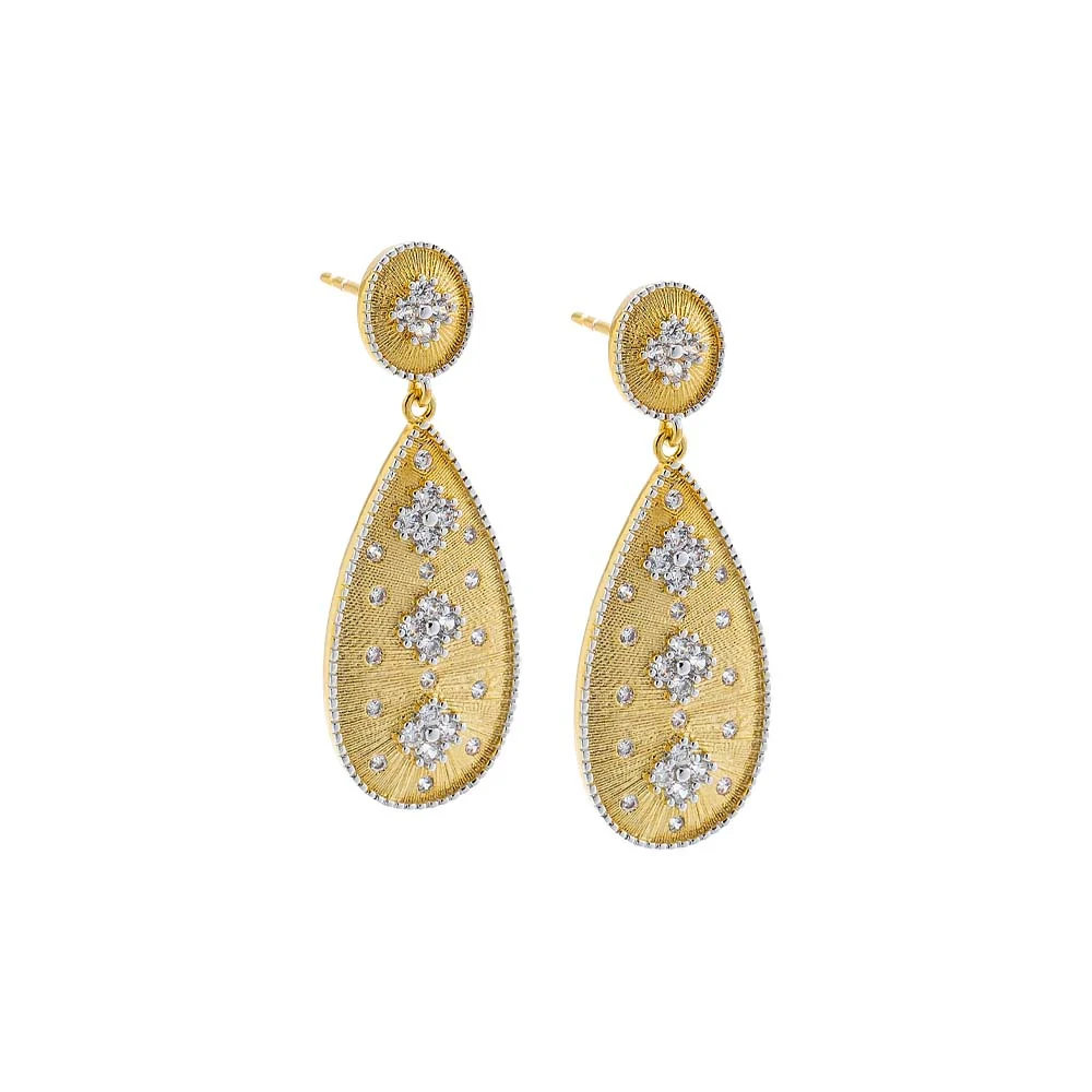 Two Tone Pear Drop Earring