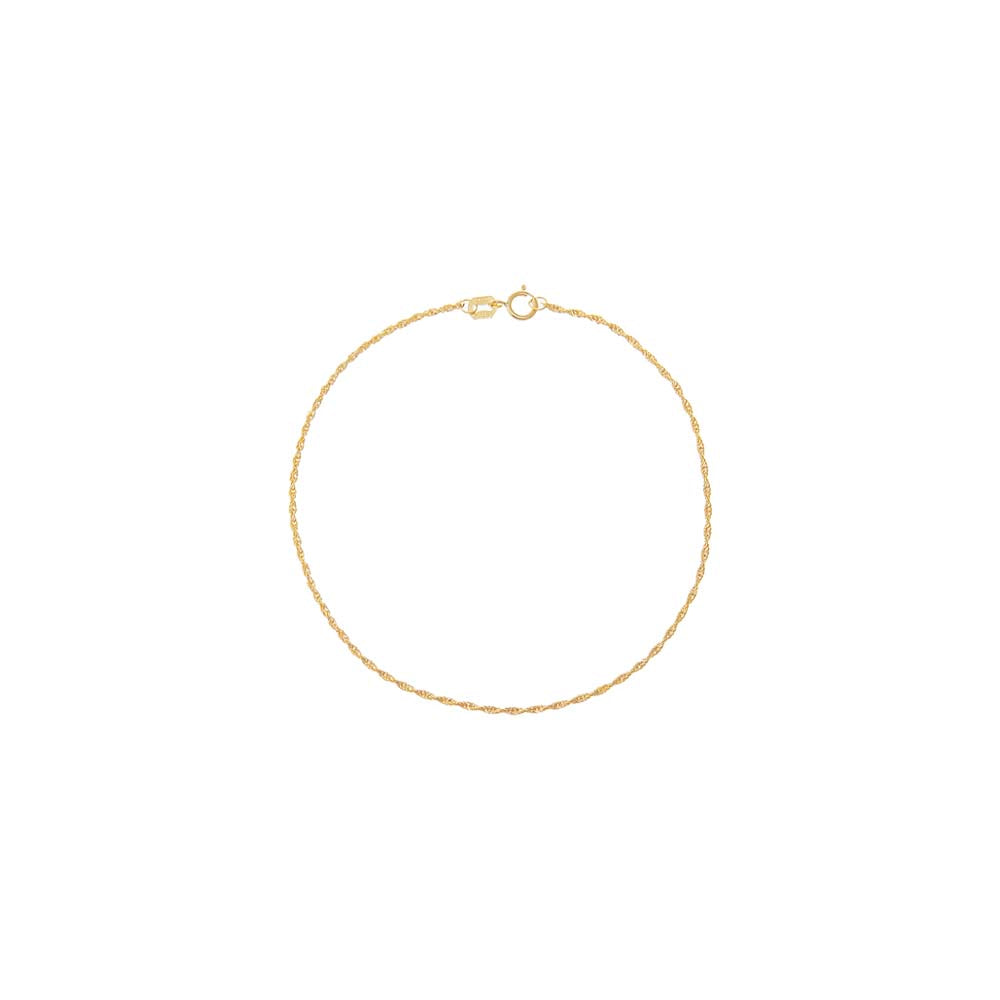 Twisted Rope Chain Bracelet 14K