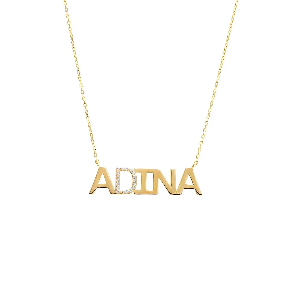 Pave Accented Nameplate Necklace