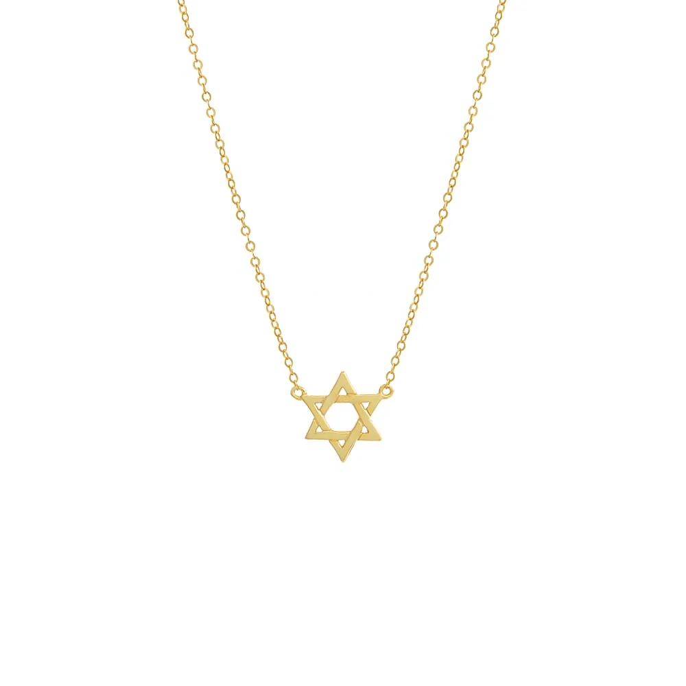 Solid Star Of David Pendant Necklace