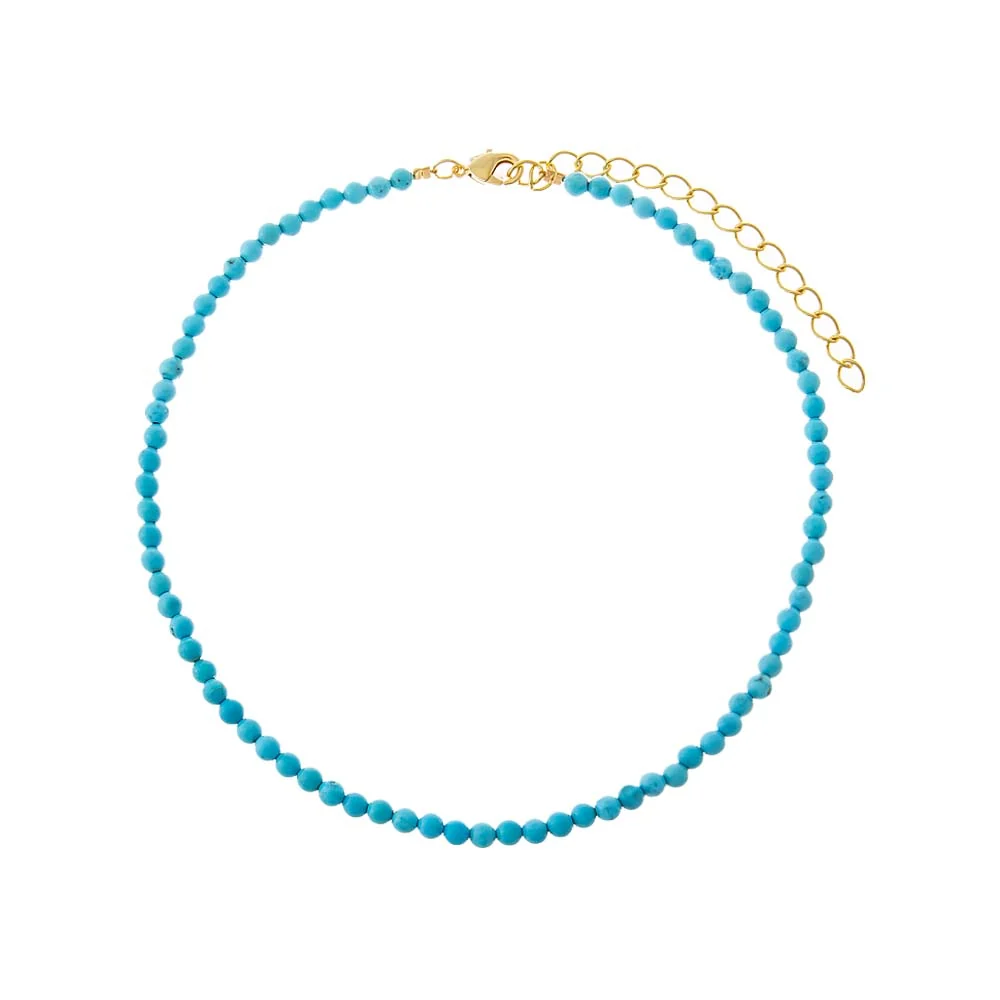 Turquoise Natural Stone Beaded Chain Choker