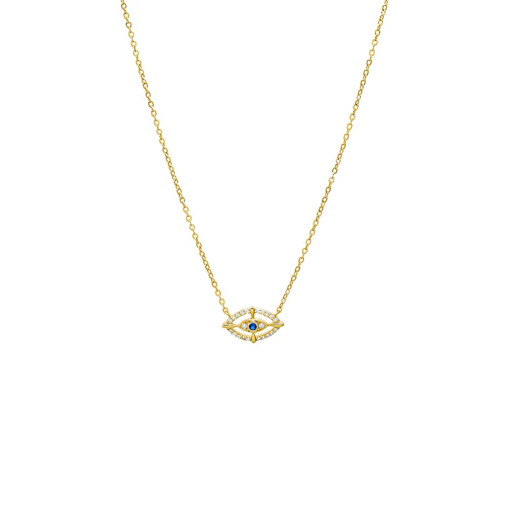 CZ Evil Eye Pendant Necklace