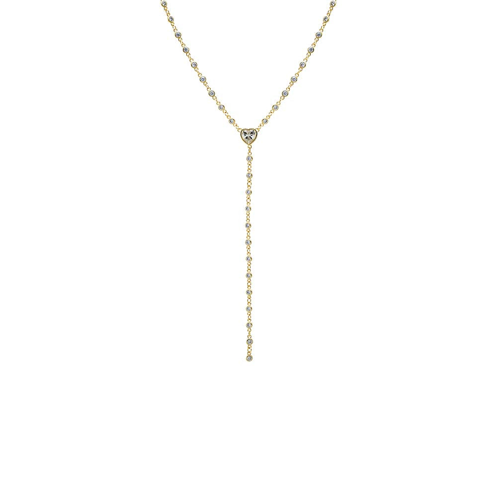 CZ Bezeled All Around Lariat Necklace
