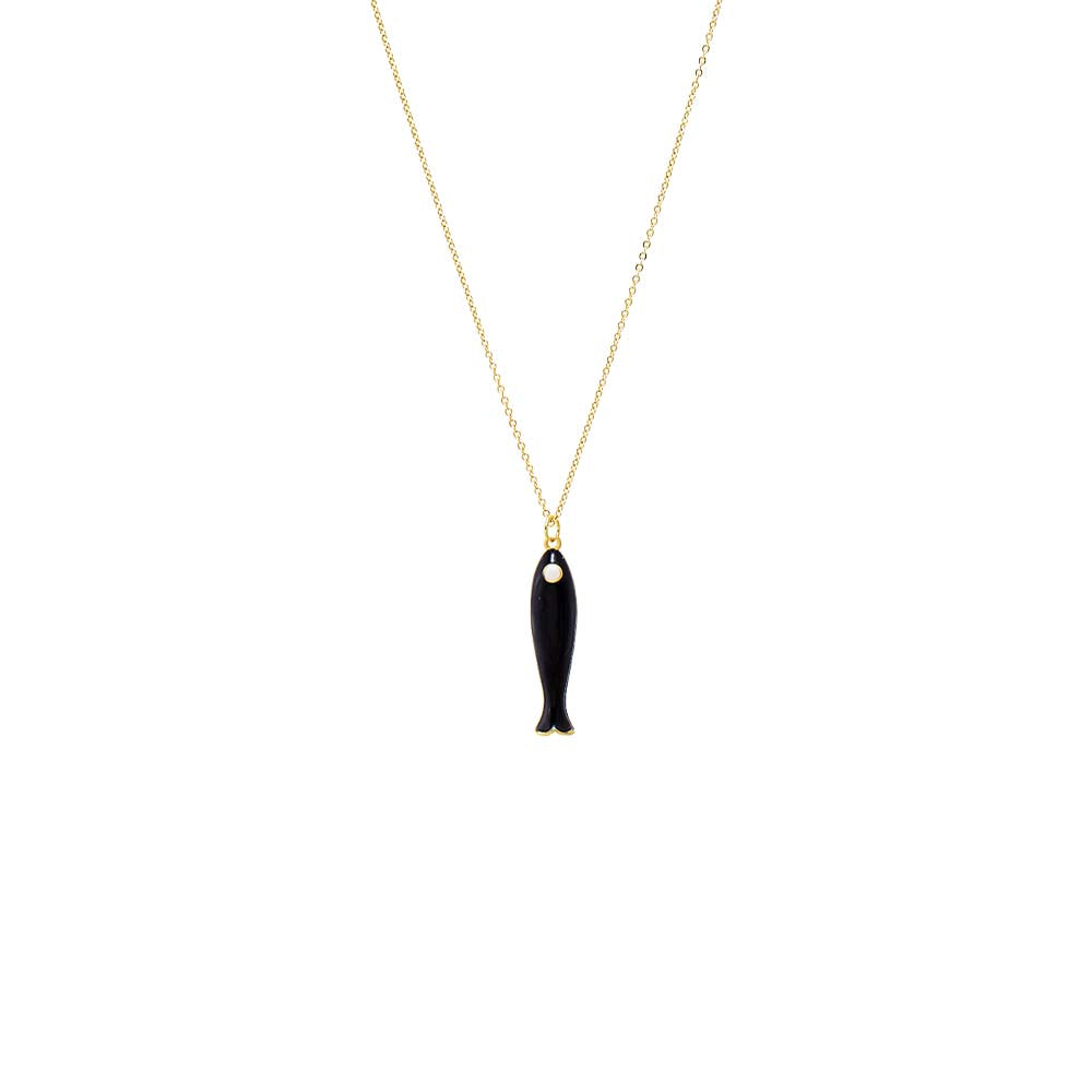 Enamel Colored Fish Charm Necklace