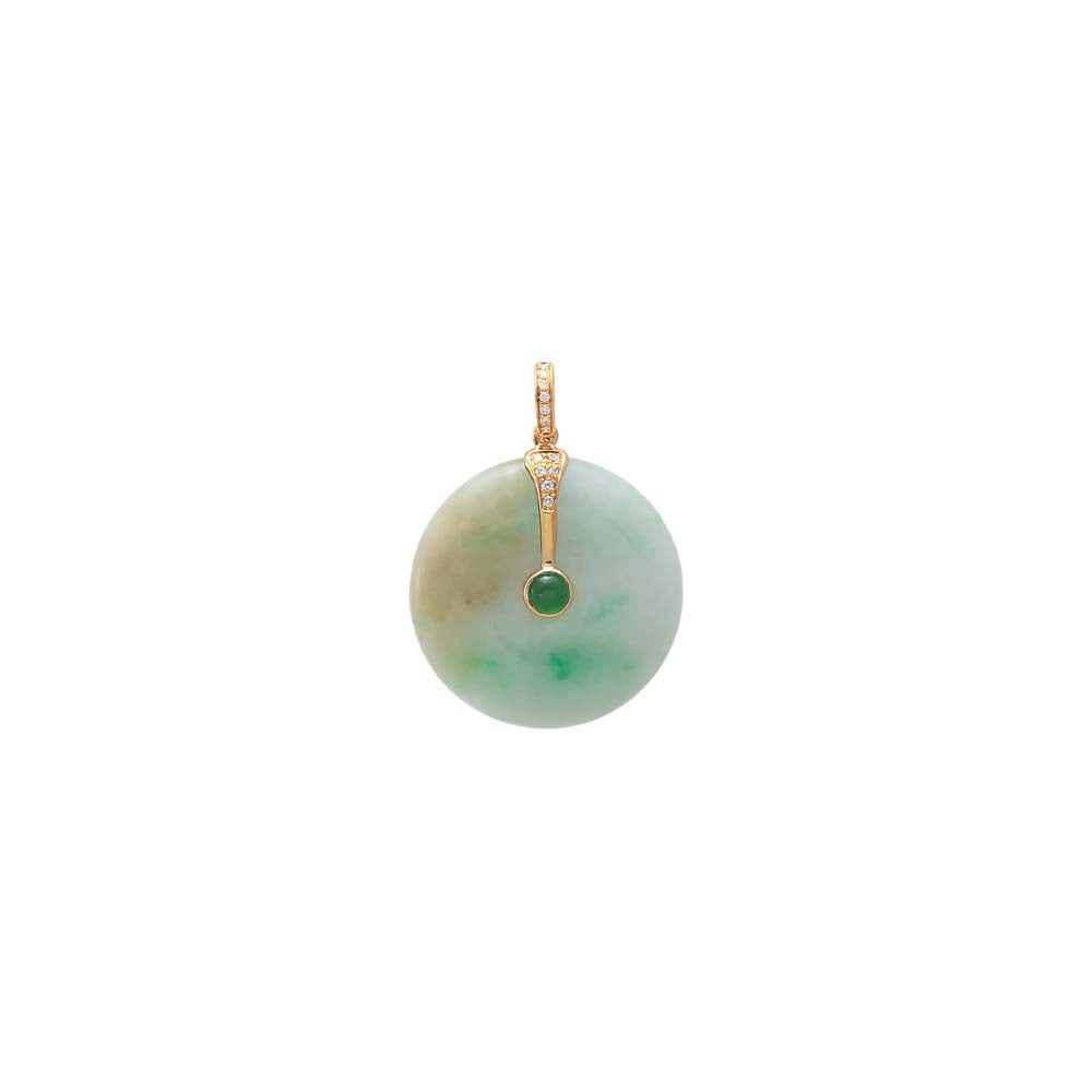 Imperial Jade Orb Pendant 18K